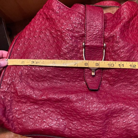 Rare Vintage Gucci Ostrich Leather Large Stirrup Hobo - Picture 7 of 10